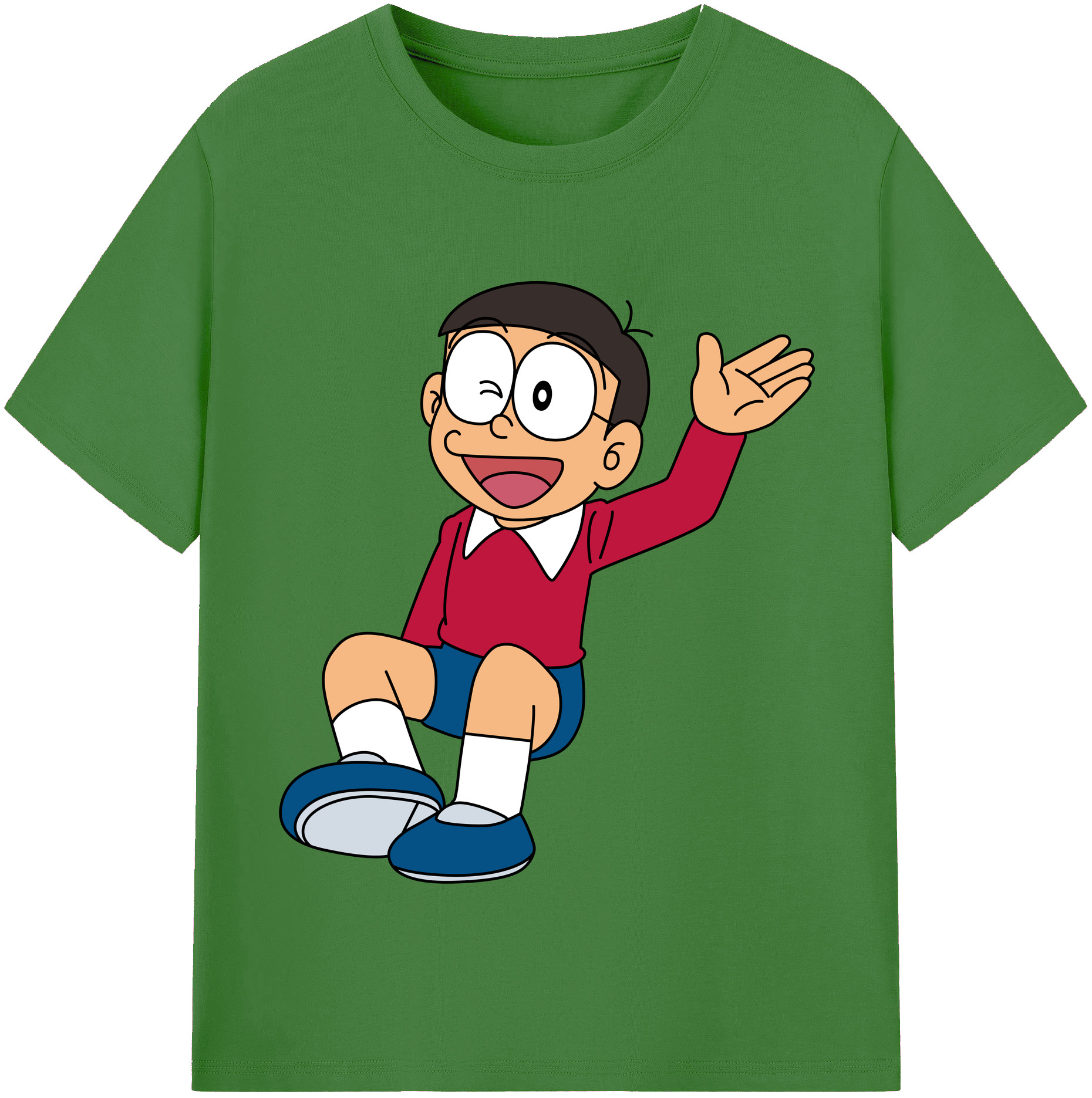 （画像用） ドラえもん 野比 のび太 Doraemon Nobita Nobi レディースカジュアルプリントTシャツ（綿100％）